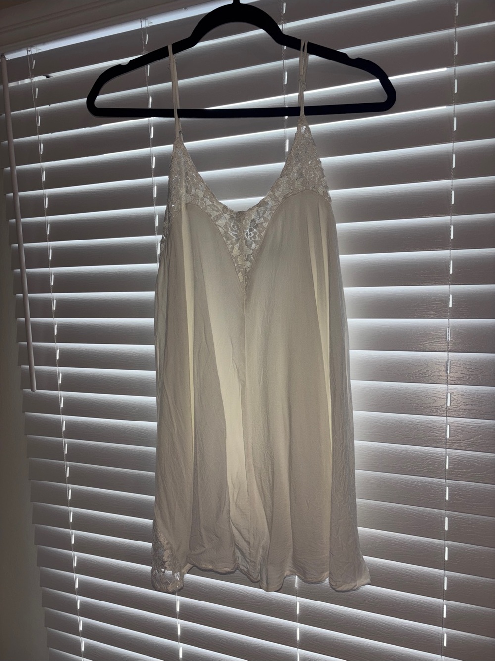 Tobi Ivory Lace-Trim Slip Dress